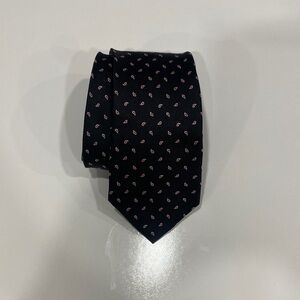 Zodiac Black Silk Tie with Red Accents